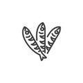 Sprat fish line icon