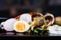 Sprat salad with eggs Royalty Free Stock Photo