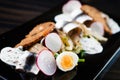 Sprat salad with eggs