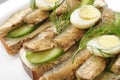 Sprats on bread Royalty Free Stock Photo