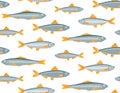 Sprats, vector seamless pattern