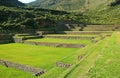 Sprawling ancient agricultural terraces of Tipon in the Sacred Valley, Peru