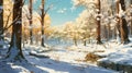 Winter Wonderland: Anime-inspired Forest Painting With Studio Ghibli Vibes