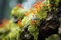 Sprawling Overgrown lichen stone. Generate Ai Royalty Free Stock Photo