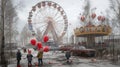 A sprawling Russian amusement park in the gloomy light of the 1980s.