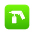 Spray aerosol can bottle with a nozzle icon digital green