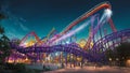 Spray Art Delight Roller Coaster Seat on National Roller Coaster Day.AI Generated