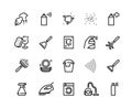 Spray black icons. Hand with spray, disinfectant, deodorant and perfumes, outline cleaning symbols. Vector isolated