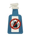 Spray bottle with antipest sign isolated on white Royalty Free Stock Photo