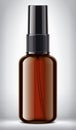 Spray bottle on background. Glossy surface, non-transparent cap version. Royalty Free Stock Photo