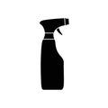 Spray bottle. Bottle spray icon. Silhouette of cleaner isolated on white background. Chemical sprayer in plastic container. Icon Royalty Free Stock Photo