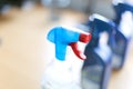 Spray bottle of disinfectant household cleaners. Royalty Free Stock Photo