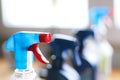 Spray bottle of disinfectant household cleaners. Royalty Free Stock Photo