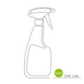 Spray bottle .Home chemistry. Pulverizer drawing.Drawing one line.Vector illustration