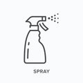 Spray bottle icon. Vector outline illustration of sprayer disinfection, Alcohol cleaner pictogram