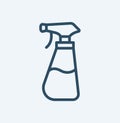 Spray bottle icon. Vector outline illustration of sprayer disinfection, Alcohol cleaner pictogram Royalty Free Stock Photo
