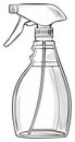 Spray bottle illustration in vintage style, with trigger, liquid, container, cleaning Royalty Free Stock Photo