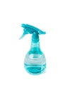 Spray Bottle Isolated, Blue Sprayer with Water, Mini Flower Spray Gun, Plastic Pulverizer on White Background Royalty Free Stock Photo