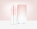 Spray Bottle Mock up Realistic Rose Gold Perfume Cosmetic, and Box for Skincare Product Background Illustration. Health Care and