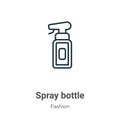 Spray bottle outline vector icon. Thin line black spray bottle icon, flat vector simple element illustration from editable fashion