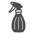 Spray bottle, pulverizer solid icon, gardening concept, atomizer vector sign on white background, glyph style icon for