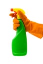 Spray Bottle and Rubber Glove Royalty Free Stock Photo