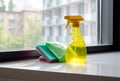 Spray bottle solution for cleaning. Generate ai