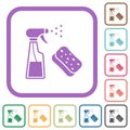 Spray bottle and sponge simple icons Royalty Free Stock Photo