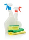 Spray bottles and sponges