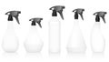 Spray Bottles Variations Set Blank White