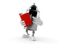 Spray can character reading a book Royalty Free Stock Photo