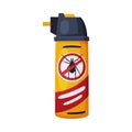 Spray Can of Mite Chemical Insecticide, Pest Control and Extermination Concept Vector Illustration on White Background