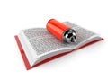 Spray can on open book Royalty Free Stock Photo