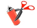 Spray can with scissors Royalty Free Stock Photo
