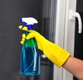 Spray for cleaning window Royalty Free Stock Photo