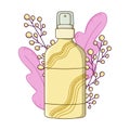 Spray conditioner, shampoo for hair. Hair care products. Isolated object on a white background. Vector illustration