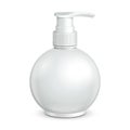 Spray Cosmetic Parfume, Deodorant, Freshener Or Medical Antiseptic Drugs Round Plastic Bottle White. Ready For Your Design.