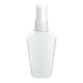 Spray Cosmetic Parfume, Deodorant, Freshener Or Medical Antiseptic Drugs Square Plastic Bottle White. Royalty Free Stock Photo