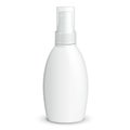 Spray Cosmetic Perfume, Deodorant, Freshener Or Medical Antiseptic Drugs Plastic Bottle White. Illustration Isolated. Royalty Free Stock Photo