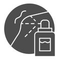 Spray deodorant underarm solid icon. Armpits and deodorant vector illustration isolated on white. Body freshness glyph