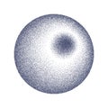 Spray Dot Grain Stippled Dotted Noise Circular Element. Dirty Dust Sand Splattered Planet Vector. Grunge Sprinkle