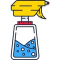 Spray equipment bottle vector icon on white