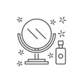 Spray face mirror icon. Simple line, outline of hygiene icons for ui and ux, website or mobile application on white