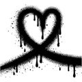 Spray graffiti heart symbol isolated on White background Royalty Free Stock Photo
