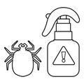 Spray icon, outline line style