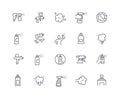 Spray icons outline set