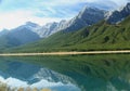 Spray Lakes reflection Royalty Free Stock Photo