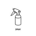 Spray line icon. Linear image for watering and irrigation plants. Concept for web banners, site and printed materials. Royalty Free Stock Photo
