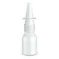 Spray Medical Nasal Antiseptic Drugs Plastic Bottle White. Ready For Your Design. Product Packing Royalty Free Stock Photo