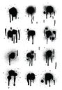 Spray Paint Abstract Vector Elements. Lines and Drips Set. Royalty Free Stock Photo